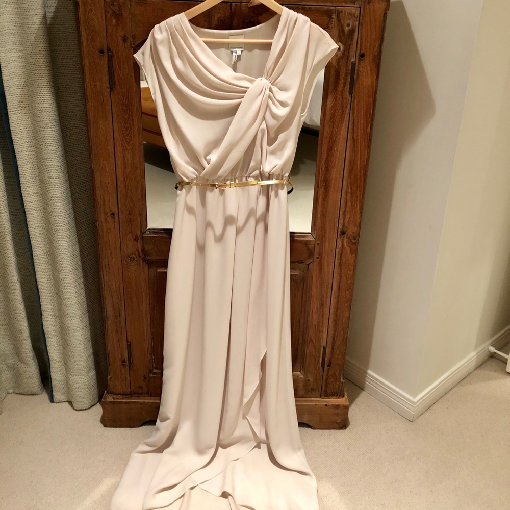 Off-white silky formal dress